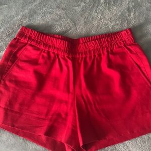 Jcrew Factory Jacquard Red Shorts, pull-on